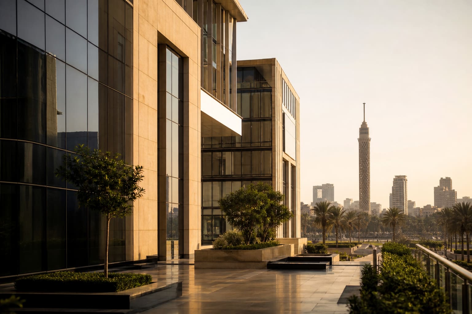 Cairo business district at morning light